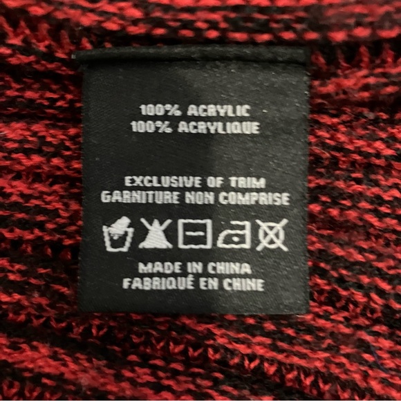 Charlie Paige | Red & black knit cardigan - Picture 8 of 8